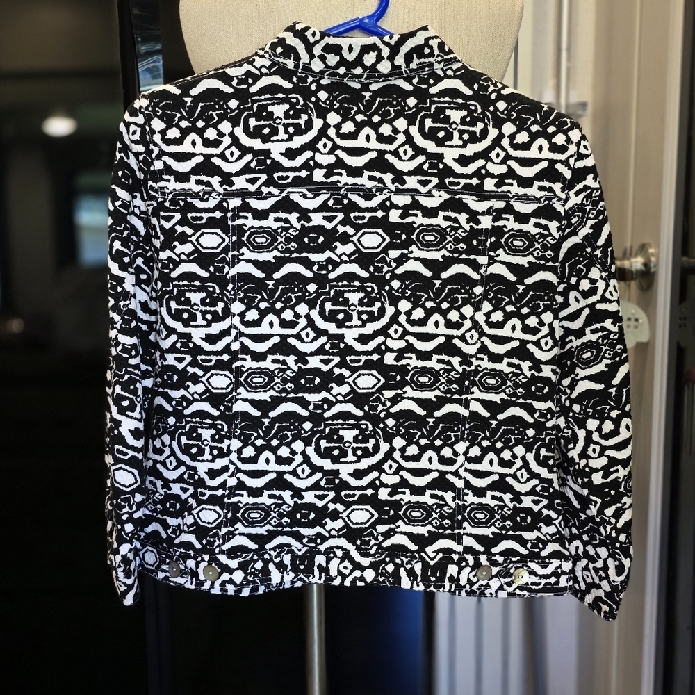 Ruby Rd. Black and White Patterned Jacket - Picture 3 of 6